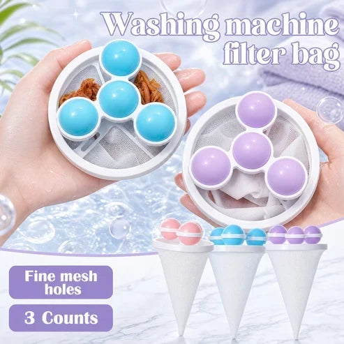 Reusable Washing Machine Lint & Hair Filter Bags (3 Pack)